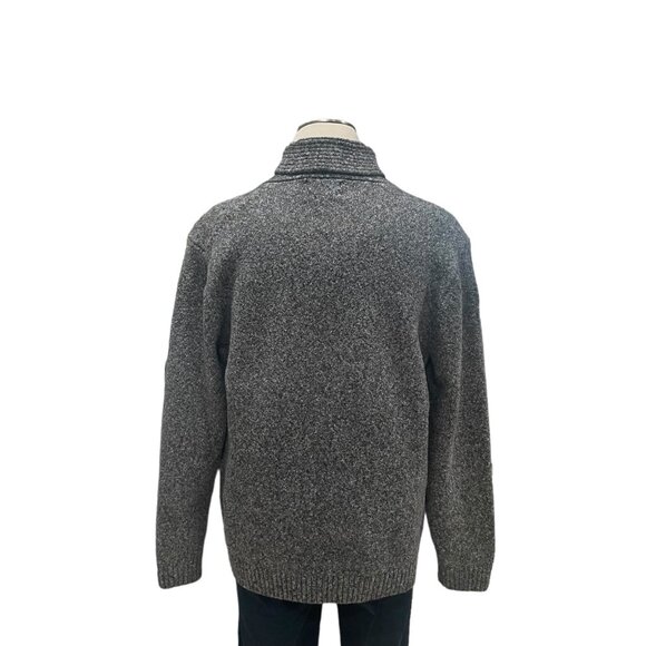 Old Navy XXL Gray Shawl Collar Sweater Marled Knit Fall Layers Cozy Grandpa Core - Picture 6 of 11